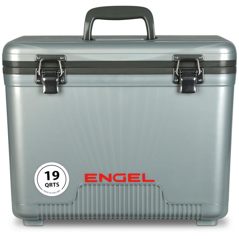 Engel UC19 19qt Leak-Proof, Air Tight, Drybox Cooler and Small Hard Shell Lunchbox for Men and Women in Silver - Image 1